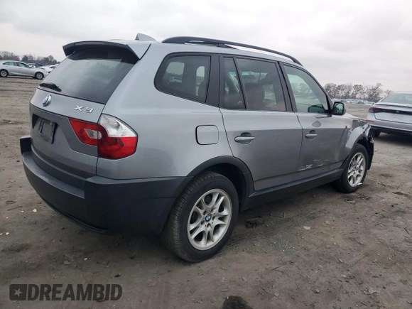 2005 BMW X3 2.5i with VIN WBXPA73465WC50680, listed as a Copart auction lot 81836634 with 0 mi miles and Salvage Title. Bid and sale history available at carsss.com. Image 3.