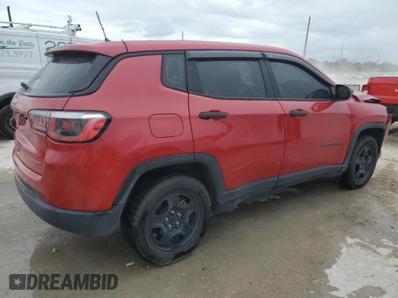2018 Jeep Compass Sport with VIN 3C4NJCAB6JT409466, listed as a Copart auction lot 54982045 with 81,985 mi miles and Salvage title. Bid and sale history available at DreamBid. Image 3.
