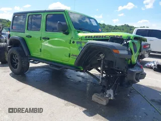 2018 Jeep Wrangler Unlimited Rubicon z VIN 1C4HJXFGXJW263902, wystawiony jako IAAI lot #42332061 z przebiegiem 98 028 mil mil oraz . Historia ofert i sprzedaży dostępna na DreamBid. Obrazek 1.
