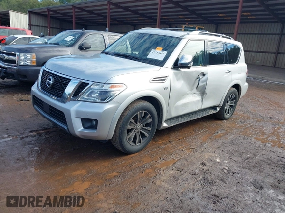 2020 Nissan Armada Platinum with VIN JN8AY2NF6L9360609, listed as a IAAI auction lot 41317857 with 142,243 mi miles. Bid and sale history available at carsss.com. Image 17.