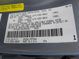 2016 Toyota Tundra 4WD Truck SR5 with VIN 5TFDW5F15GX554763, listed as a IAAI auction lot 42092776 with 141,522 mi miles. Bid and sale history available at carsss.com. Image 9.