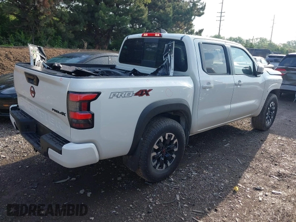 2024 Nissan Frontier SL with VIN 1N6ED1EK2RN656501, listed as a IAAI auction lot 42265453 with 3,813 mi miles and . Bid and sale history available at DreamBid. Image 4.