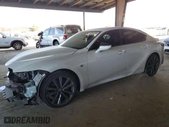 2023 Lexus IS with VIN JTHGZ1B22P5065405, listed as a Copart auction lot 46936285 with 31,971 mi miles and Salvage Title. Bid and sale history available at carsss.com. Image 1.