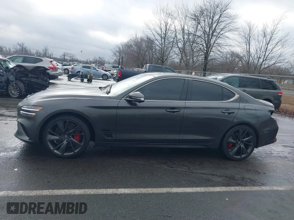 2023 Genesis G70 3.3T with VIN KMTG54TEXPU107334, listed as a IAAI auction lot 41565440 with 19,816 mi miles and . Bid and sale history available at carsss.com. Image 14.