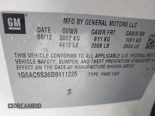 2013 Cadillac ATS Performance z VIN 1G6AC5S36D0111225, wystawiony jako IAAI lot #41511694 z przebiegiem 153 250 mil mil oraz . Historia ofert i sprzedaży dostępna na DreamBid. Obrazek 9.