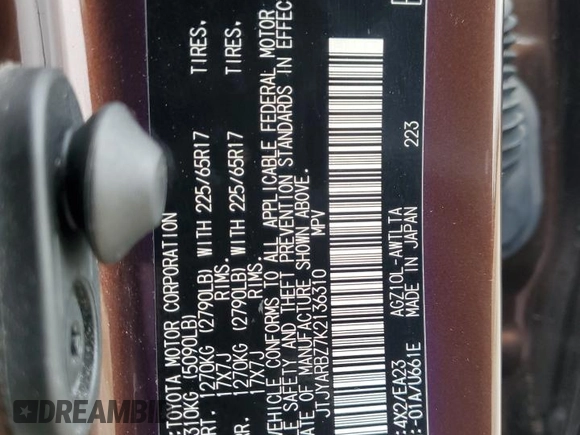 2019 Lexus NX 300 with VIN JTJYARBZ7K2136310, listed as a Copart auction lot 64458325 with 83,688 mi miles and Salvage title. Bid and sale history available at DreamBid. Image 13.