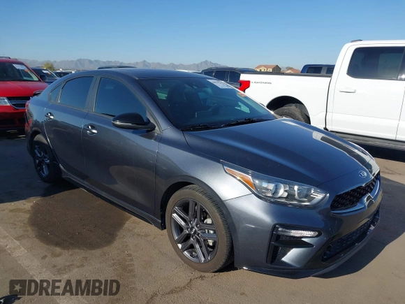 2021 Kia Forte GT-Line with VIN 3KPF34AD9ME329982, listed as a IAAI auction lot 41974225 with 65,197 mi miles. Bid and sale history available at carsss.com. Image 1.