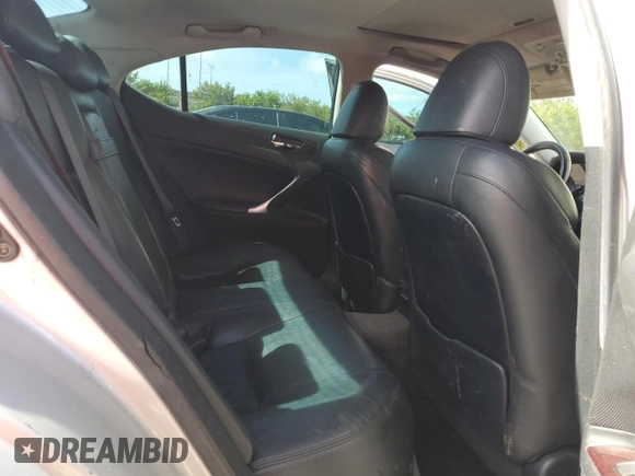 2007 Lexus IS 250 with VIN JTHBK262972036421, listed as a Copart auction lot 60591305 with 155,395 mi miles and Salvage title. Bid and sale history available at DreamBid. Image 10.