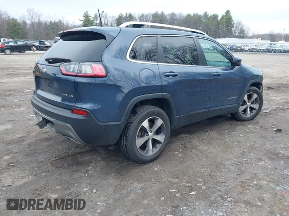 2021 Jeep Cherokee Limited with VIN 1C4PJMDX7MD185723, listed as a IAAI auction lot 42006135 with 41,614 mi miles and . Bid and sale history available at DreamBid. Image 4.