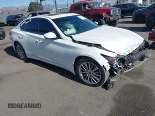 2019 Infiniti Q50 3.0t LUXE with VIN JN1EV7AP2KM543392, listed as a IAAI auction lot 41068209 with 55,897 mi miles. Bid and sale history available at carsss.com. Image 1.