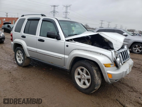 2007 Jeep Liberty Limited with VIN 1J4GL58K87W523258, listed as a Copart auction lot 71927254 with 142,630 mi miles and Salvage Title. Bid and sale history available at DreamBid. Image 4.