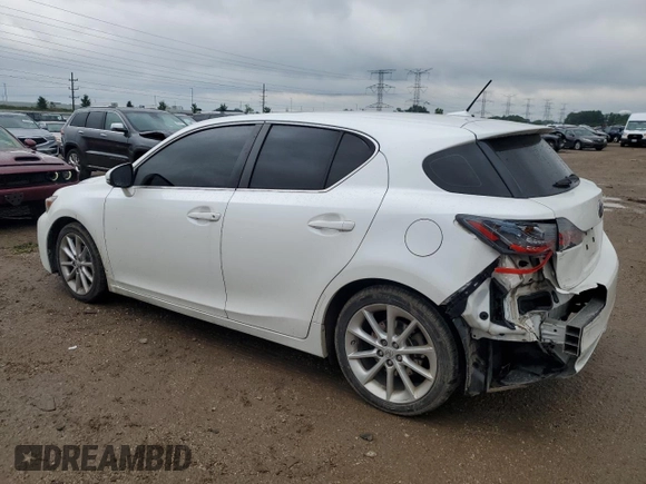 2012 Lexus CT 200h with VIN JTHKD5BH3C2086716, listed as a Copart auction lot 59615095 with 169,104 mi miles and Salvage title. Bid and sale history available at DreamBid. Image 2.