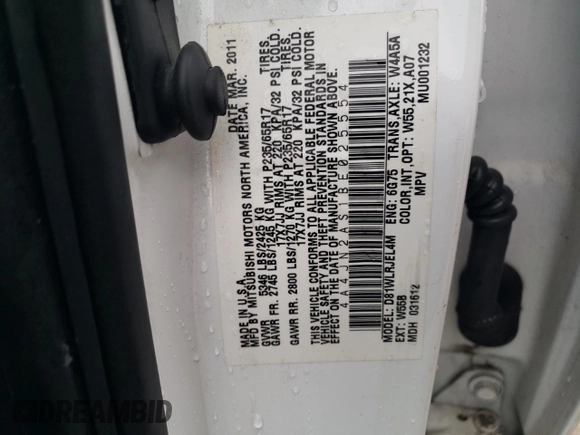 2011 Mitsubishi Endeavor LS with VIN 4A4JN2AS1BE025554, listed as a Copart auction lot 86380714 with 126,447 mi miles and Salvage Title. Bid and sale history available at carsss.com. Image 13.
