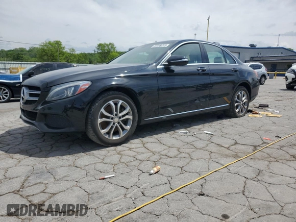 2015 Mercedes-Benz C-Class C 300 Luxury with VIN 55SWF4KB7FU064561, listed as a Copart auction lot 52489215 with 185,244 mi miles and Salvage Title. Bid and sale history available at carsss.com. Image 1.