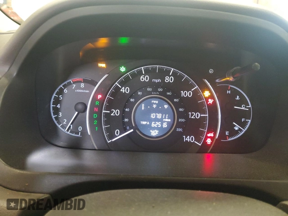 2013 Honda CR-V EX-L z VIN 5J6RM4H71DL043779, wystawiony jako Copart lot #57097155 z przebiegiem 107 811 mil mil oraz Szkoda całkowita • Salvage title. Historia ofert i sprzedaży dostępna na DreamBid. Obrazek 9.