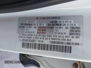2015 Mazda CX-5 Sport with VIN JM3KE4BY3F0495511, listed as a IAAI auction lot 42170968 with 206,217 mi miles and . Bid and sale history available at carsss.com. Image 9.