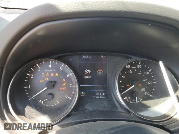 2020 Nissan Rogue SV with VIN JN8AT2MT8LW039324, listed as a Copart auction lot 46856915 with 90,474 mi miles and Salvage Title. Bid and sale history available at carsss.com. Image 9.