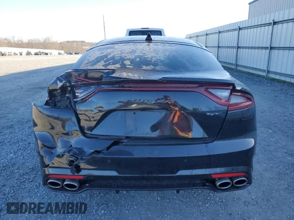 2021 Kia Stinger GT with VIN KNAE35LC0M6097765, listed as a Copart auction lot 49168025 with 68,394 mi miles and Salvage Title. Bid and sale history available at carsss.com. Image 6.