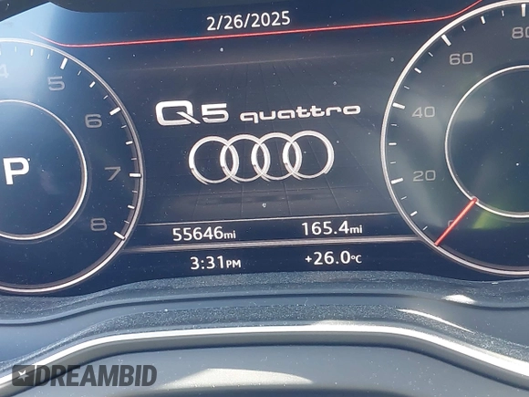 2018 Audi Q5 Prestige with VIN WA1CNBFY7J2133023, listed as a IAAI auction lot 41687379 with 55,646 mi miles and . Bid and sale history available at DreamBid. Image 15.