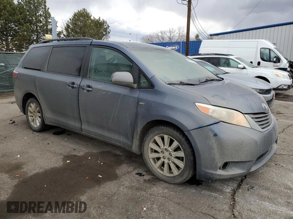 2017 Toyota Sienna LE with VIN 5TDJZ3DC0HS182825, listed as a Copart auction lot 47471655 with 141,638 mi miles and Salvage Title. Bid and sale history available at carsss.com. Image 4.