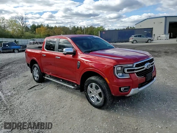 2024 Ford Ranger LARIAT with VIN 1FTER4KH0RLE20133, listed as a Copart auction lot 76017404 with 6,144 mi miles and Salvage Title. Bid and sale history available at carsss.com. Image 13.