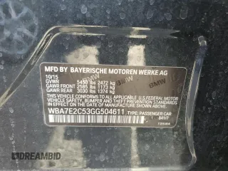 2016 BMW 7 Series 740i z VIN WBA7E2C53GG504611, wystawiony jako Copart lot #42253395 z przebiegiem 35 965 mil mil oraz Szkoda całkowita • Salvage title. Historia ofert i sprzedaży dostępna na DreamBid. Obrazek 13.