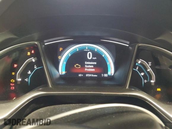 2016 Honda Civic EX-T with VIN 2HGFC3B31GH361061, listed as a Copart auction lot 56869105 with 72,416 mi miles and Salvage title. Bid and sale history available at DreamBid. Image 9.