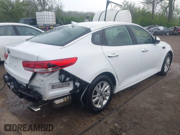2018 Kia Optima LX with VIN 5XXGT4L38JG236267, listed as a IAAI auction lot 42097216 with 99,308 mi miles and . Bid and sale history available at DreamBid. Image 4.