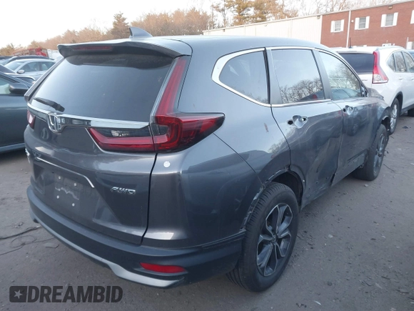 2020 Honda CR-V EX with VIN 2HKRW2H56LH696405, listed as a IAAI auction lot 41124333 with 55,418 mi miles. Bid and sale history available at carsss.com. Image 4.