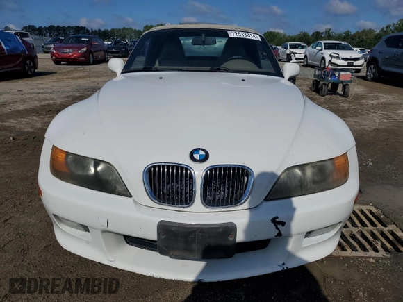 1999 BMW Z3 2.5 with VIN 4USCH9333XLG01960, listed as a Copart auction lot 72513814 with 160,293 mi miles and Salvage title. Bid and sale history available at DreamBid. Image 5.
