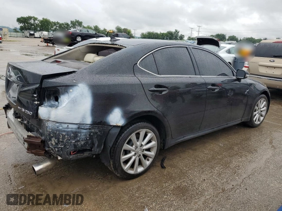 2010 Lexus IS 250 with VIN JTHCF5C27A5041833, listed as a Copart auction lot 59590395 with 205,747 mi miles and Salvage title. Bid and sale history available at DreamBid. Image 3.