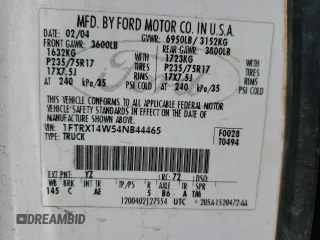 2004 Ford F-150 STX with VIN 1FTRX14W54NB44465, listed as a Copart auction lot 48588675 with 114,330 mi miles and Clean title. Bid and sale history available at DreamBid. Image 11.