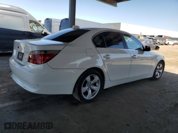 2007 BMW 5 Series 525i with VIN WBANE53597CW62340, listed as a Copart auction lot 49830815 with 188,016 mi miles and Clean Title. Bid and sale history available at carsss.com. Image 3.