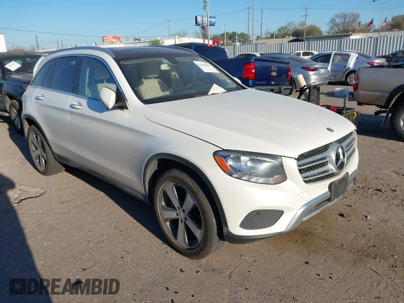 2017 Mercedes-Benz GLC 300 z VIN WDC0G4JB8HF185341, wystawiony jako IAAI lot #41804808 z przebiegiem 52 952 mil mil oraz . Historia ofert i sprzedaży dostępna na DreamBid. Obrazek 1.