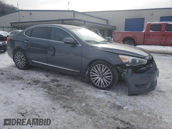 2014 Kia Cadenza Premium with VIN KNALN4D74E5128214, listed as a Copart auction lot 87692675 with 159,014 mi miles and Salvage Title. Bid and sale history available at carsss.com. Image 4.