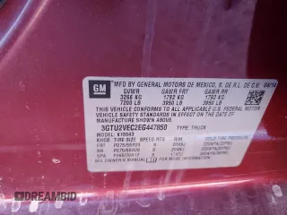 2014 GMC Sierra 1500 SLT with VIN 3GTU2VEC2EG447850, listed as a Copart auction lot 42920195 with 163,696 mi miles and Salvage Title. Bid and sale history available at DreamBid. Image 13.