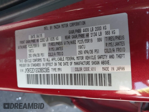 2016 Mazda CX-5 Grand Touring z VIN JM3KE2DY2G0660385, wystawiony jako IAAI lot #42101004 z przebiegiem 166 336 mil mil oraz . Historia ofert i sprzedaży dostępna na DreamBid. Obrazek 9.