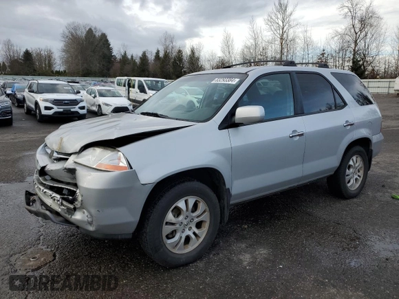 2003 Acura MDX Touring Pkg with VIN 2HNYD18603H554154, listed as a Copart auction lot 83293384 with 95,240 mi miles and Salvage Title. Bid and sale history available at carsss.com. Image 1.