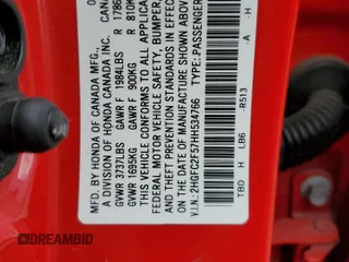 2017 Honda Civic Sedan LX with VIN 2HGFC2F57HH534766, listed as a Copart auction lot 43627195 with 102,586 mi miles and Salvage Title. Bid and sale history available at carsss.com. Image 14.