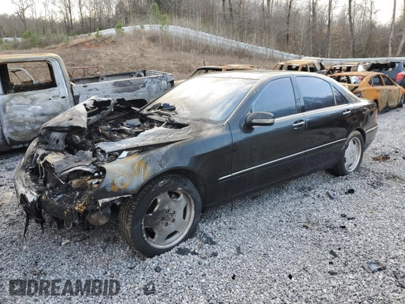 2002 Mercedes-Benz S-Class 5.0L with VIN WDBNG75J72A274447, listed as a Copart auction lot 45355435 with 0 mi miles and Salvage Title. Bid and sale history available at carsss.com. Image 1.