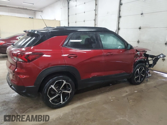 2023 Chevrolet TrailBlazer RS with VIN KL79MUSL0PB036275, listed as a Copart auction lot 46578245 with 26,879 mi miles and Salvage Title. Bid and sale history available at DreamBid. Image 3.