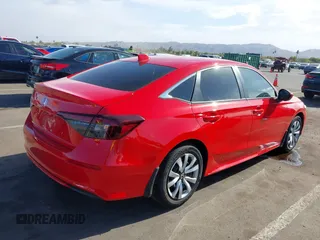 2025 Honda Civic Sedan LX with VIN 2HGFE2F26SH530716, listed as a IAAI auction lot 41277420 with 6,109 mi miles. Bid and sale history available at carsss.com. Image 4.