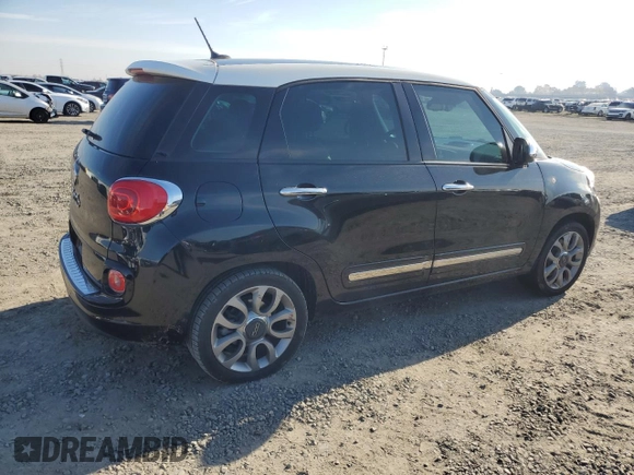 2014 FIAT 500L Lounge with VIN ZFBCFACH4EZ012452, listed as a Copart auction lot 83815124 with 63,341 mi miles and Salvage Title. Bid and sale history available at DreamBid. Image 3.