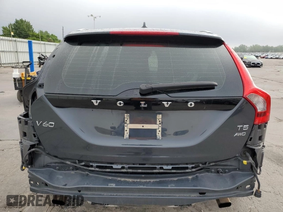2015 Volvo V60 with VIN YV1612SB5F1186312, listed as a Copart auction lot 58552405 with 77,610 mi miles and Salvage title. Bid and sale history available at DreamBid. Image 6.