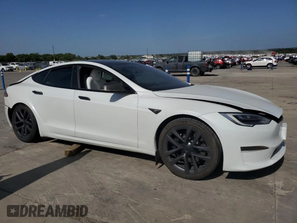 2022 Tesla Model S Plaid with VIN 5YJSA1E68NF466003, listed as a Copart auction lot 61717224 with Not provided miles and Salvage title. Bid and sale history available at DreamBid. Image 4.