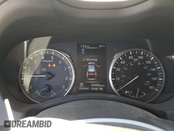 2019 Infiniti Q50 Luxe with VIN JN1EV7ARXKM558286, listed as a Copart auction lot 47453495 with 95,086 mi miles and Salvage Title. Bid and sale history available at carsss.com. Image 9.