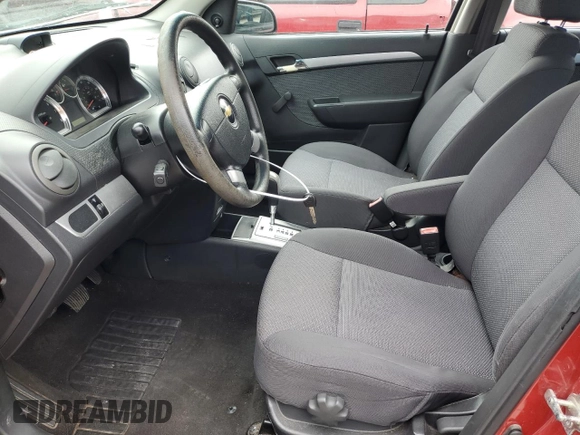 2010 Chevrolet Aveo 1LT with VIN KL1TD5DEXAB118316, listed as a Copart auction lot 58219795 with 63,305 mi miles and Salvage title. Bid and sale history available at DreamBid. Image 7.