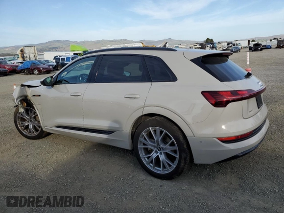2021 Audi e-tron Prestige with VIN WA1VABGE9MB030019, listed as a Copart auction lot 42203863 with 24,925 mi miles and . Bid and sale history available at DreamBid. Image 2.