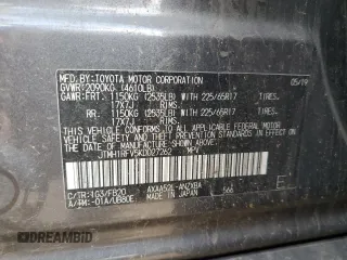 2019 Toyota RAV4 LE with VIN JTMH1RFV5KD027262, listed as a Copart auction lot 53493345 with 122,617 mi miles and Salvage title. Bid and sale history available at DreamBid. Image 12.
