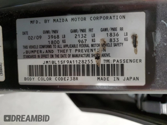 2010 Mazda 3 i Sport with VIN JM1BL1SF9A1128255, listed as a Copart auction lot 82906834 with 161,143 mi miles and Salvage Title. Bid and sale history available at DreamBid. Image 13.